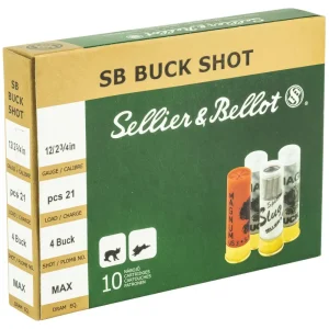 SELLIER&BELLOT 12G 2.75 #4 BK 1 1/8 10RD BOX 25 BOXES PER CASE