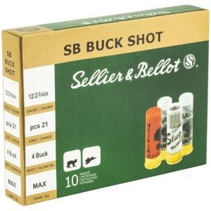 SELLIER&BELLOT 12G 2.75 #4 BK 1 1/8 10RD BOX 25 BOXES PER CASE