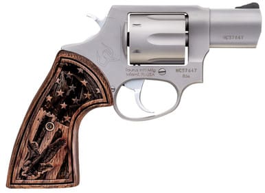 Taurus 2-85629-US1 856 38 SPL+P 2" 6 Rounds Stainless Steel/Wood US Flag Grip