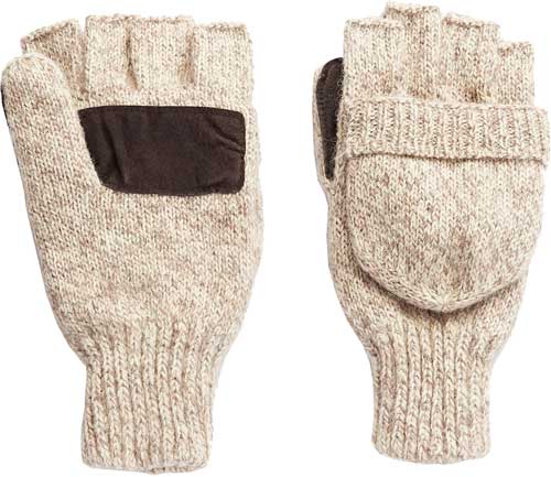 HOT SHOT BASICS RAGG WOOL POP- - TOP MITTEN INSULATED OATMEAL