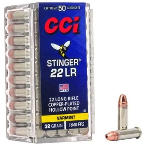 CCI 22 LR STINGER 32GR CPHP 50 RD/BX 100 BX/CS
