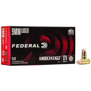FEDERAL 9MM LUGER 124GR FMJ 50 RD/BX 20 BX/CS
