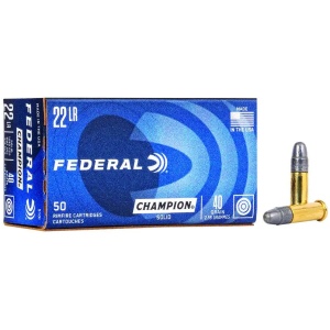 FEDERAL 22 LR HV LIGHTNING 40GR SOLID "CHAMPION" 50 RD/BX 100 BX/CS