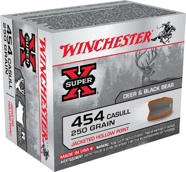 WINCHESTER SUPER X 454CASULL 250GR JHP 20RD BX 200RD CASE