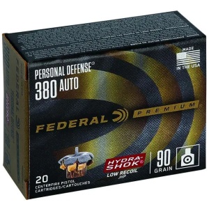 FEDERAL 380 AUTO 90GR HYDRA-SHOK JHP 20 RD/BX 10 BX/CS