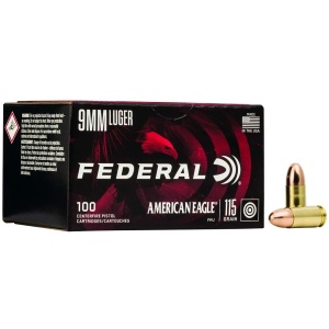 FEDERAL 9MM LUGER 115GR FMJ 100 RD 100 RD/BX 5 BX/CS