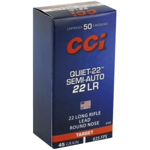 CCI 22 LR 40GR LRN SEMI AUTO "QUIET 22" 50 RD/BX 100 BX/CS