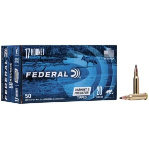 FEDERAL 17 HORNET 20GR TIPPED 50 RD/BX 10 BX/CS
