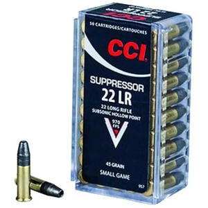 CCI 22 LR SUPPRESSOR 45GR SOLID 50 RD/BX 100 BX/CS