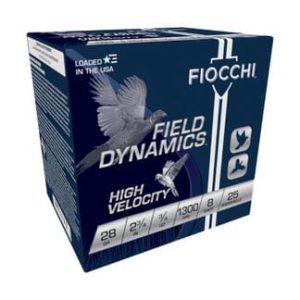 Fiocchi 28 Gauge Ammunition FI28HV8CASE 2-3/4" #8 Chilled Lead Shot 3/4 oz 1300 fps 250 Rounds