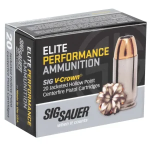 SIG SAUER V-CROWN 9MM 147GR V-CROWN JHP 20RD BX 200RD CASE
