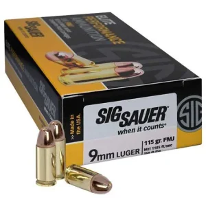 SIG SAUER ELITE BALL 9MM 115G FMJ 50RD BX