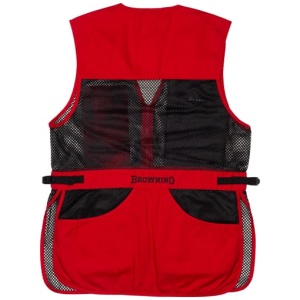 BROWNING MESH SHOOTING VEST - R-HAND SM BLACK/RED TRIM