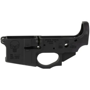 SPIKES TACTICAL STRIPPED LOWER RECEIVER, MULTI CAL, PUNISHER LOGO