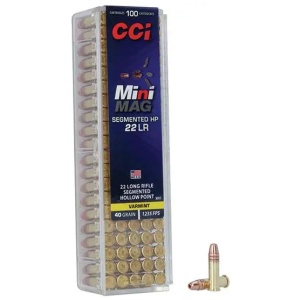 CCI 22 LR MINI MAG 40GR SEGMENTED HP 100 RD/BX 50 BX/CS