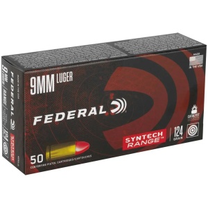 FEDERAL 9MM LUGER 124GR SYNTECH RANGE TSJ 50 RD/BX 10 BX/CS