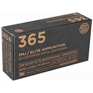 SIG SAUER V-CROWM 9MM 115GR FMJ 50RD ELTE
