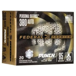 FEDERAL 380 AUTO 85GR PUNCH JHP 20 RD/BX 10 BX/CS