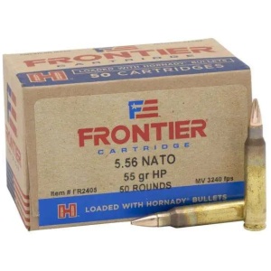 FRONTIER® 5.56 NATO 55 GR HOLLOW POINT MATCH™ (50 - ORIENTED) 50RD/BX 10BX/CS