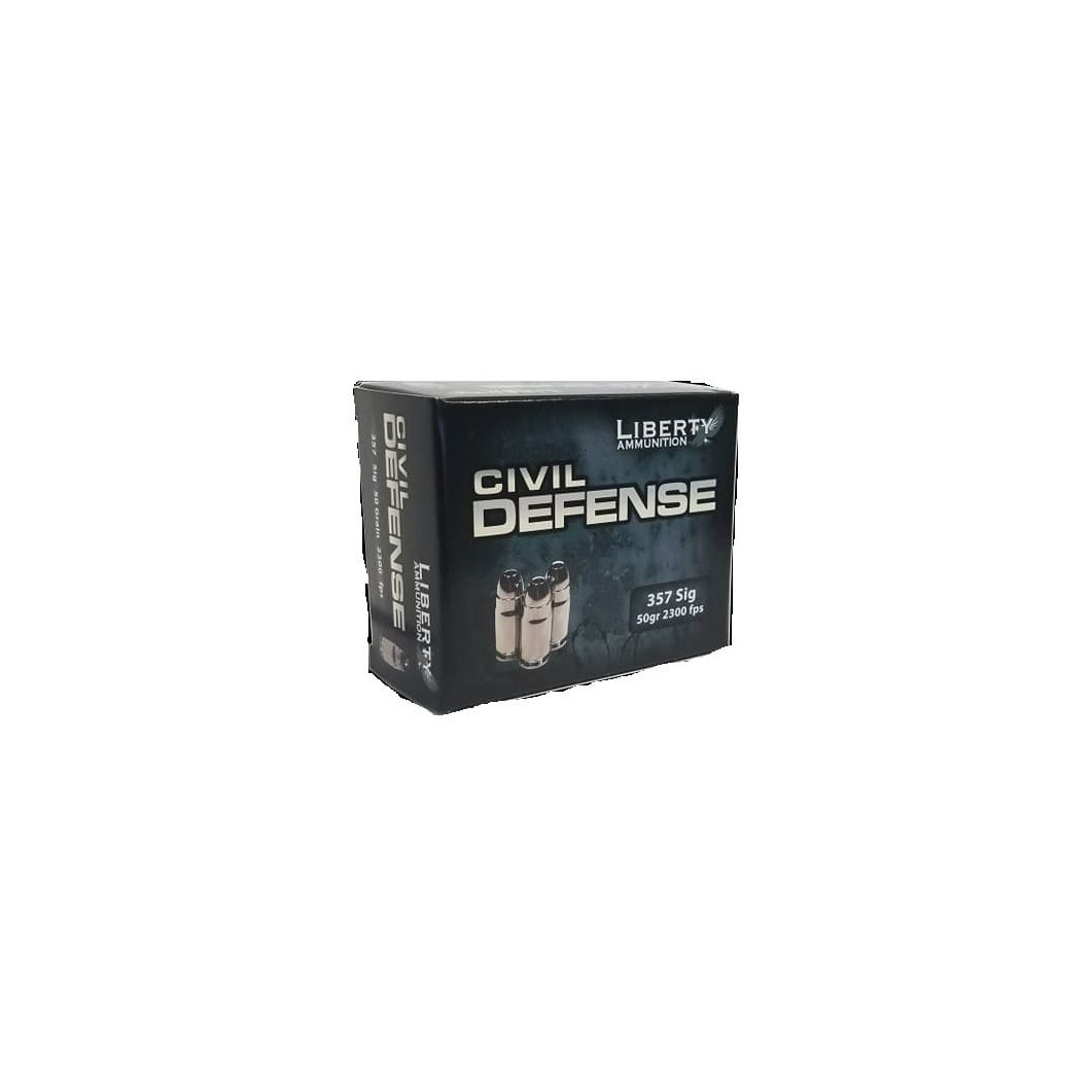 Liberty 357 Sig Ammunition 357SIG053 Civil Defense 50 Grain Fragmenting Lead Free Hollow Point 20 Rounds - Image 2