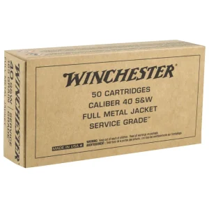 WINCHESTER SERVICE GRADE 40SW 165G FMJ 50RD BX 500RD CASE
