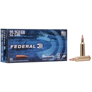 FEDERAL 22250 REM 55GR HORNADY V-MAX 20 RD/BX 10 BX/CS