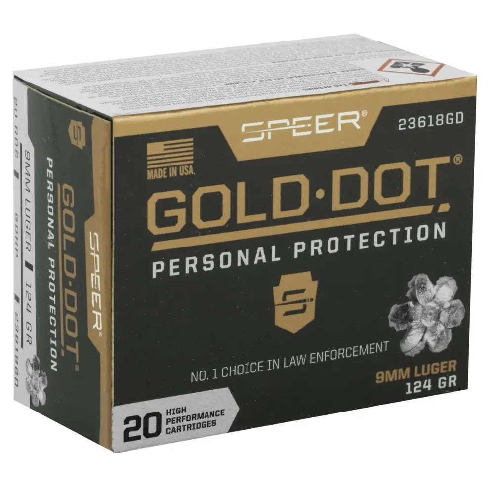 SPEER 9MM LUGER 124 GR GDHP AMMO 20 RD/BX 10 BX/CS