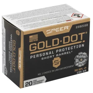 GOLD DOT 38SPL 135G +P SHRT BBL 20RD