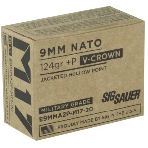 SIG SAUER M17 VCROWN 9MM 124GR JHP 20RD BX 200RD CASE