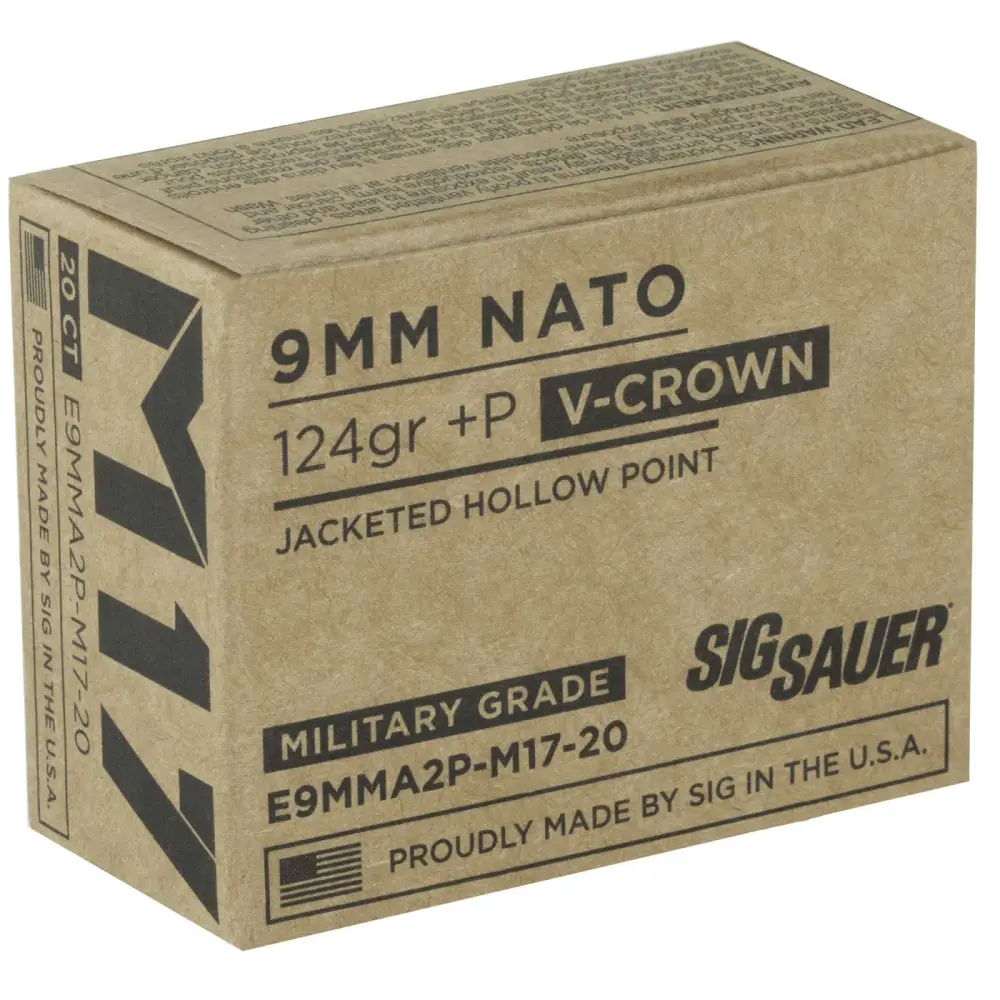 SIG SAUER M17 VCROWN 9MM 124GR JHP 20RD BX 200RD CASE