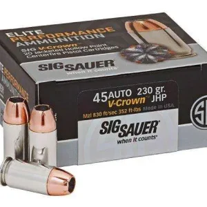 SIG SAUER V-CROWN 45ACP 230GR JHP 50RD BX