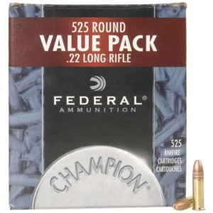 FEDERAL 22 LR HV 36GR COPPER PLATED HP "CHAMPION" 525 RD/BX 10 BX/CS