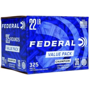 FEDERAL 22 LR CHAMPION PLATED HP 325 RD/BX 10 BX/CS