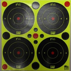 SPLATTER SHOT TARGET BULLSEYE - 3" GREEN PEEL/STICK 12 SHEETS