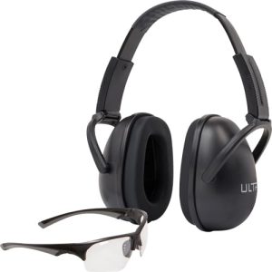 ULTRX BLOCKER EAR & EYE COMBO - 23DB BLACK MUFF/CLEAR EYES