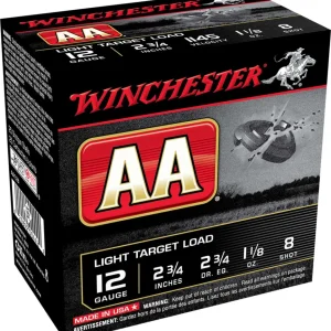 WINCHESTER 12 GA 2-3/4" #8 AA LIGHT TARGET 1-1/8 OZ VALUE PACK 100 RD/BX 2 BX/CS