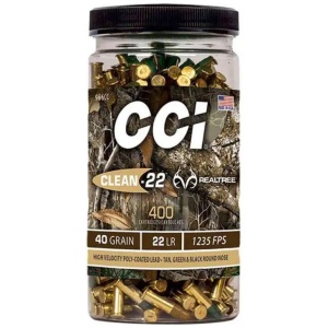CCI 22LR HV TARGET CLEAN-22 REALTREE  40GR LRN 400CT BTL 400 RD/BX 8 BX/CS