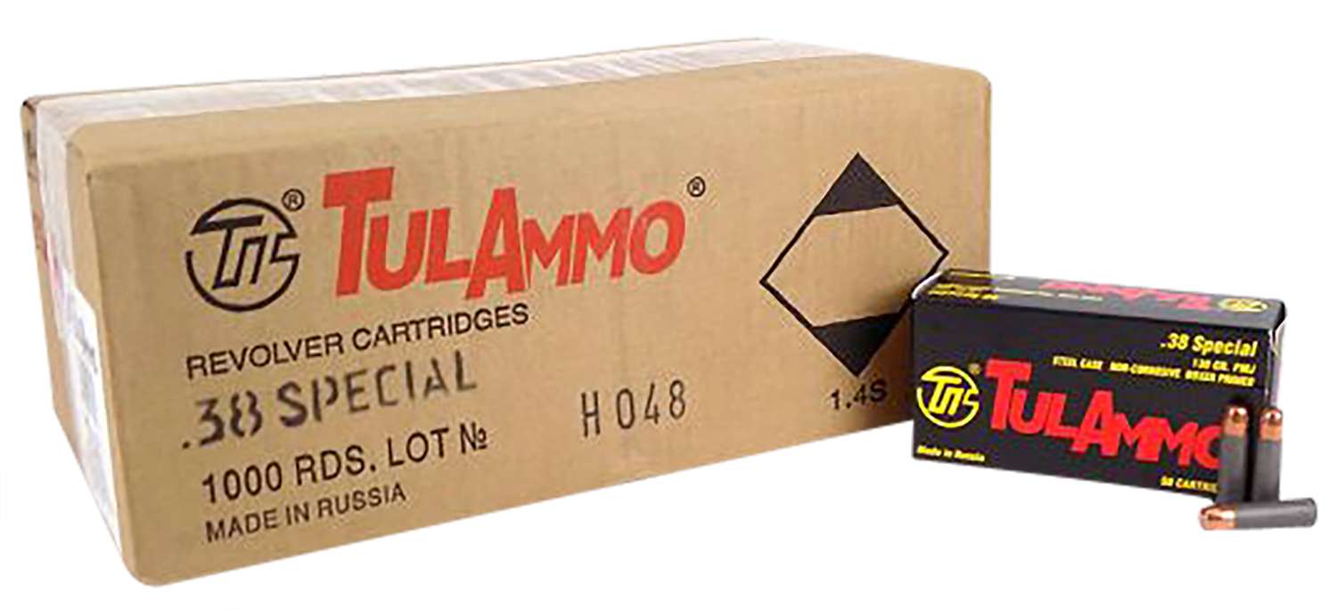 TULA AMMO 38SPL 130G FMJ STEEL CASE 50/1000RDS