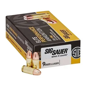 SIG SAUER V-CROWN ELITE BALL 9MM 147GR FMJ 50RD BX