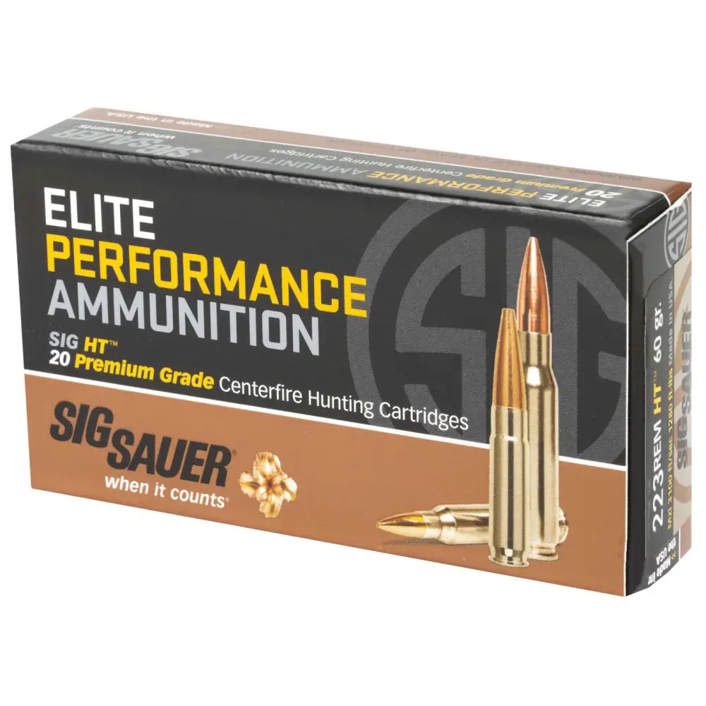 SIG SAUER ELITE HUNT 223 REM, 60GR 20RD BX - Image 2