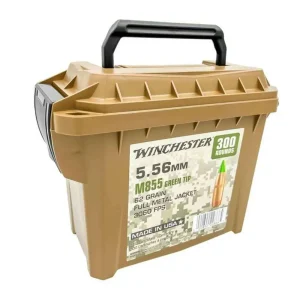 WINCHESTER 5.56 MM M855 62 FMJ WIN LC 300RD (GREEN TIP) 300 RD/BX 3 BX/CS