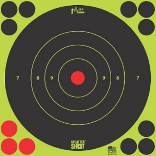 SPLATTER SHOT TARGET BULLSEYE - 6" GREEN PEEL/STICK 12EA