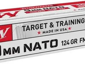 WINCHESTER 9 MM NATO 124 FMJ 100RD 100 RD/BX 10 BX/CS