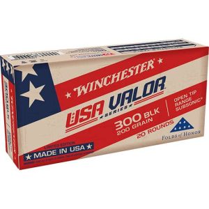 WINCHESTER 300 BLACKOUT 200 FMJOT USA VALOR 20 RD/BX 10 BX/CS
