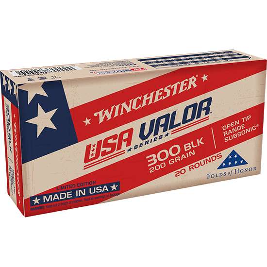 WINCHESTER 300 BLACKOUT 200 FMJOT USA VALOR 20 RD/BX 10 BX/CS