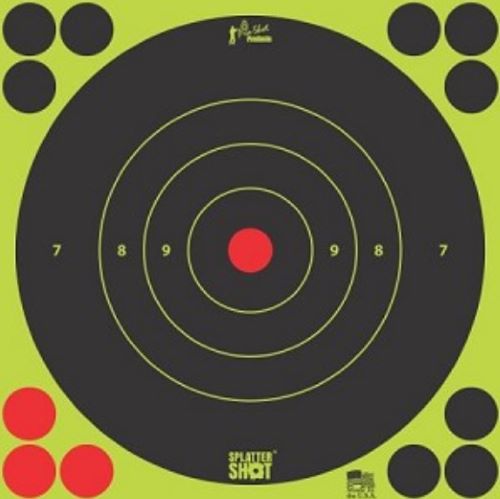 SPLATTER SHOT TARGET BULLSEYE - 8" GREEN PEEL/STICK 6EA