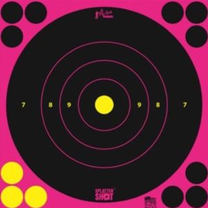 SPLATTER SHOT TARGET BULLSEYE - 8" PINK PEEL/STICK 6EA