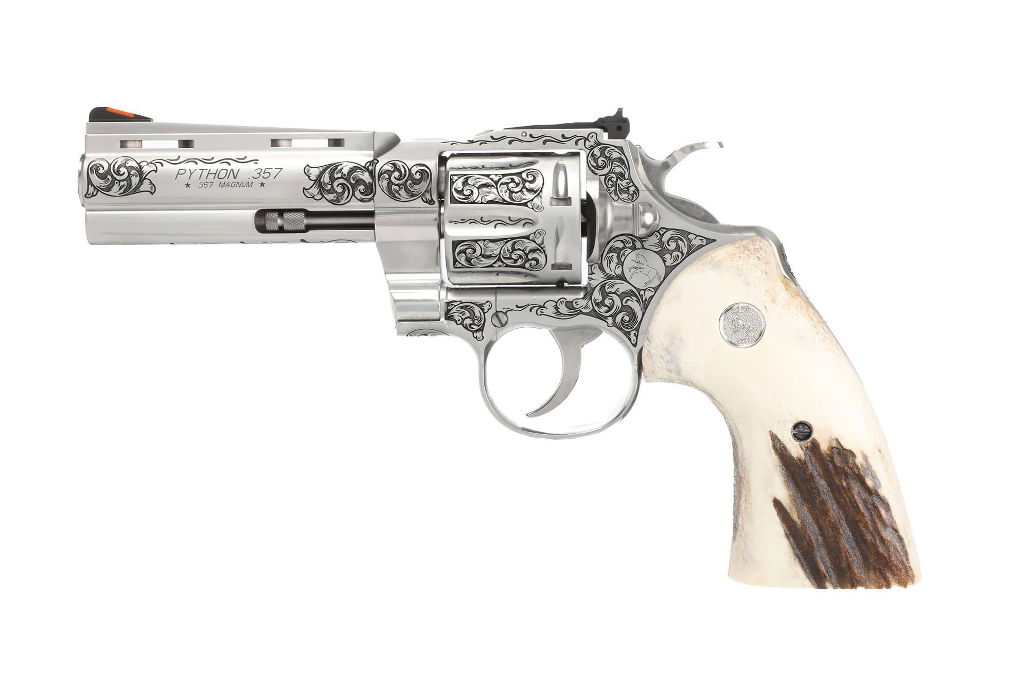 COLT PYTHON 357MAG 4" ENGRAVED/STAG