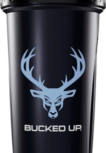 BUCKED UP SHAKER 28OZ - BLACK & BLUE BPA FREE