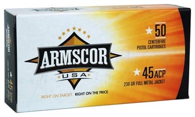 ARMSCOR 45 ACP 230GR FMJ - 50RD 20BX/CS MADE IN USA
